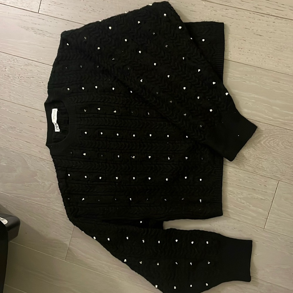 Zara black sweater with silver spikes (size M)